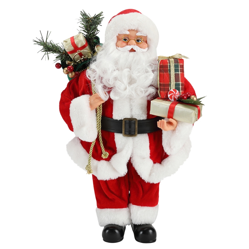 42cm Crăciun în picioare Santa Claus ornament decorare Figurină Colecția Fabric Festival de vacanță Xmas Plus personalizat element