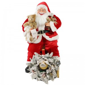 60/90cm Crăciun tren Santa Claus cu iluminare ornament de decorare Festivalul de vacanță figurine colecție tradiționale Xmas
