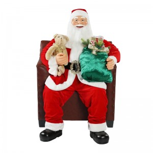 100cm Crăciun animat canapea Santa Claus cu decorare ornament muzical de iluminat Colecția tradițională de vacanță