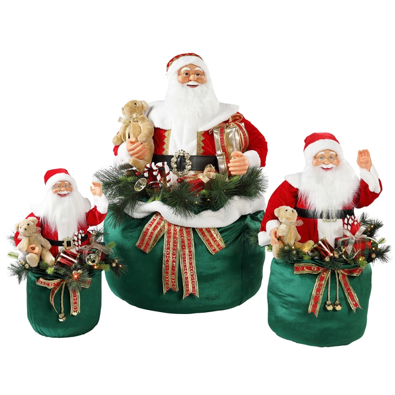 65/85/115cm Crăciun animat Santa Claus cu iluminare vacanță muzical ornament decorare figurine colecție tradiționale