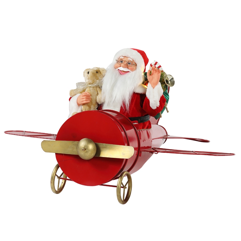 80cm Crăciun muzical animat Santa Claus ședinței roșii de decorare Figurină Classic Holiday Ornament Colecția de cadouri