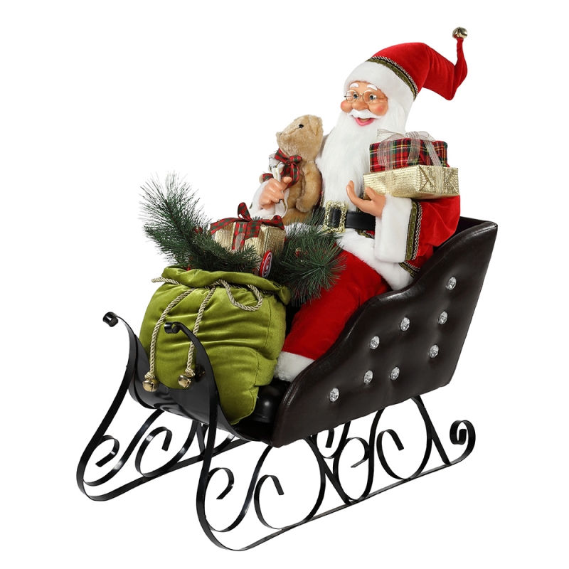 80cm ședinței Sleigh Santa Claus cu ornament de iluminare Crăciun decorationtradition de vacanță de vacanță colecție