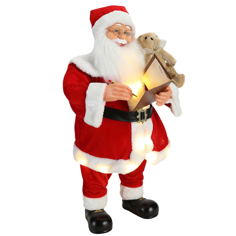 80cm animat de Crăciun de Crăciun Santa Claus cu iluminare ornament muzical decorare Colecție tradițională de vacanță Figurină